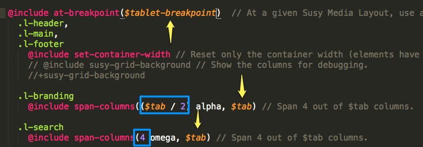 Susy Variables Example